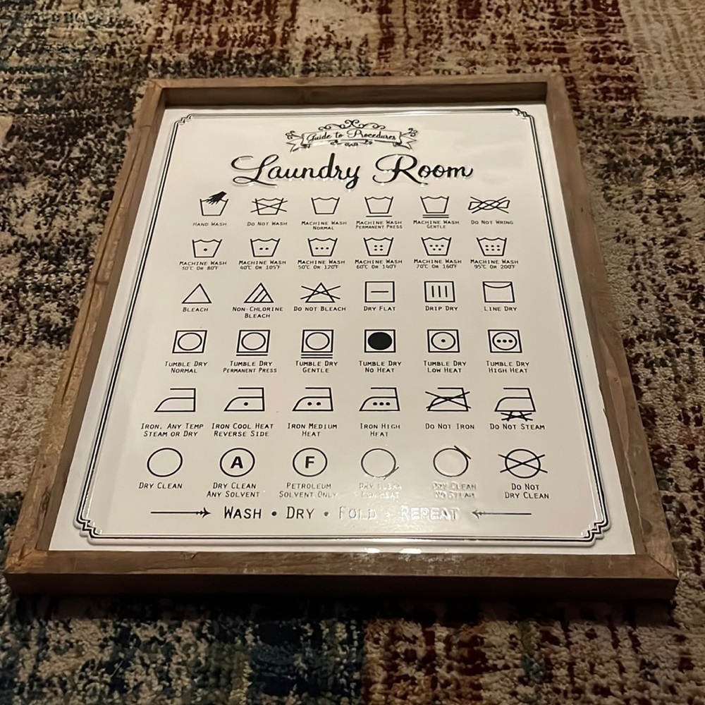 Wooden laundry symbols |New Ashley furniture